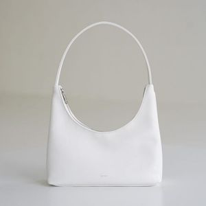 (Purchased from W Concept - brand: Ecrit) Vegan leather white mini hobo bag